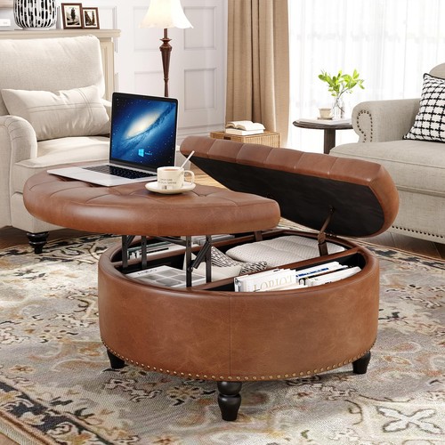 Inch large round ottoman - inch,